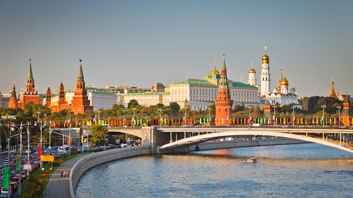 bridge, cities, embankment