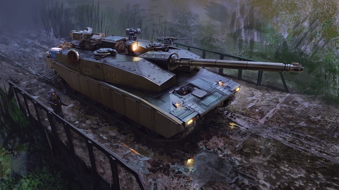 people, art, military, gun, bridge, tank