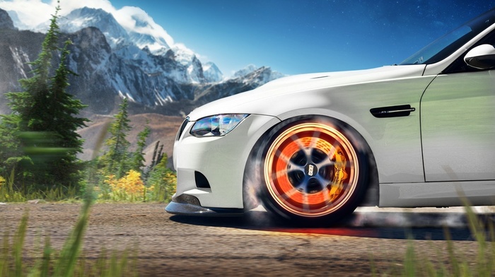 BMW, white, bmw, mountain, cars, m3