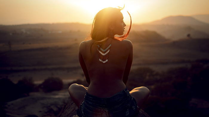 girl, sight, sky, stunner, sunset