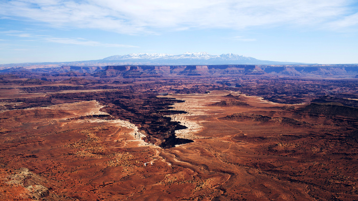 mountain, nature, canyon, USA, sky, clouds