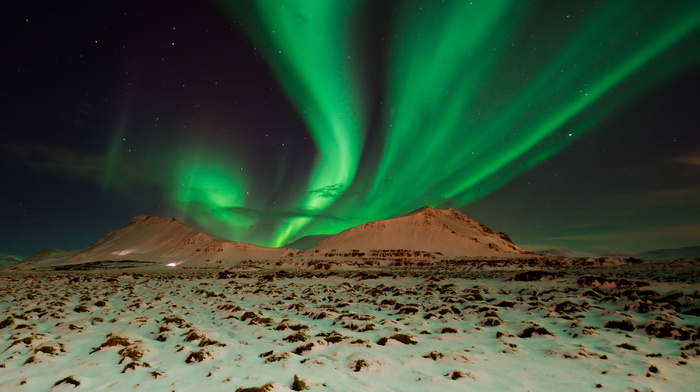 mountain, sky, night, nature