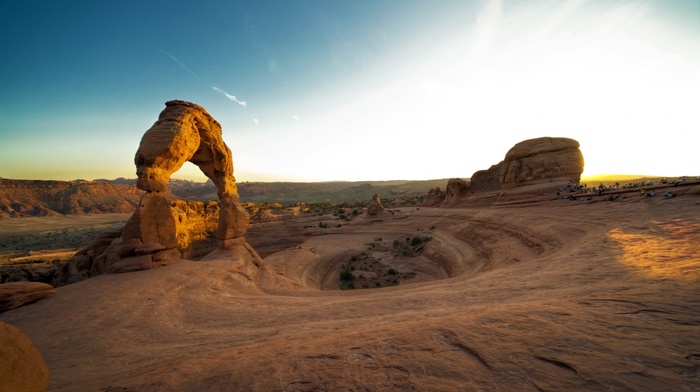 sunset, rock, USA, canyon, nature