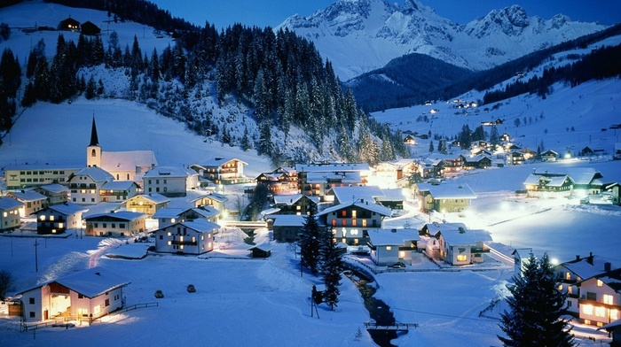 resort, winter, stunner, night