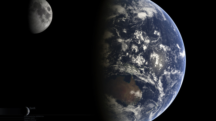 space, moon, Earth