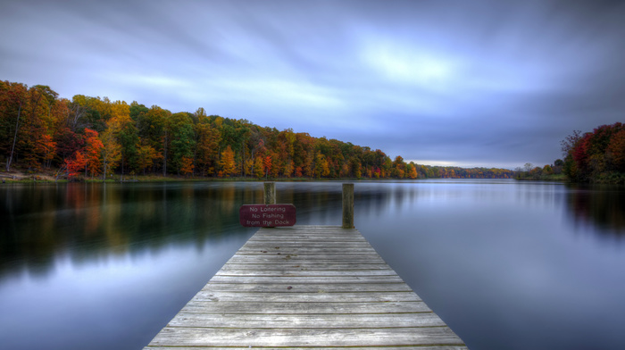 water, lake, autumn