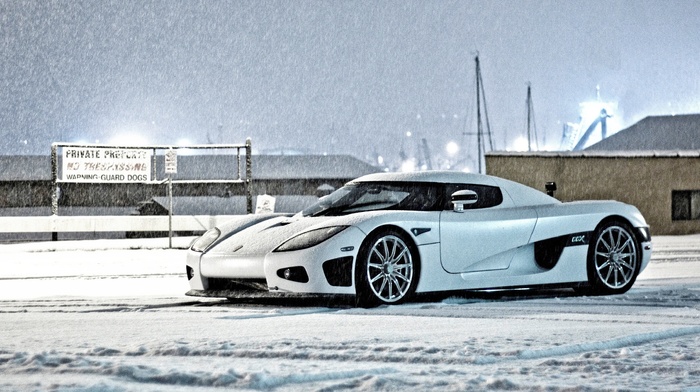 cars, winter, white