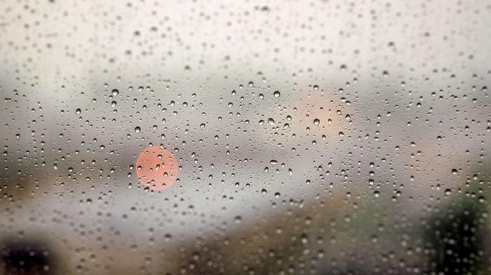 drops, window, rain, macro