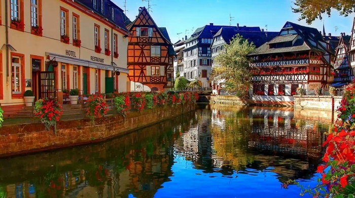 city, cities, France, river, houses
