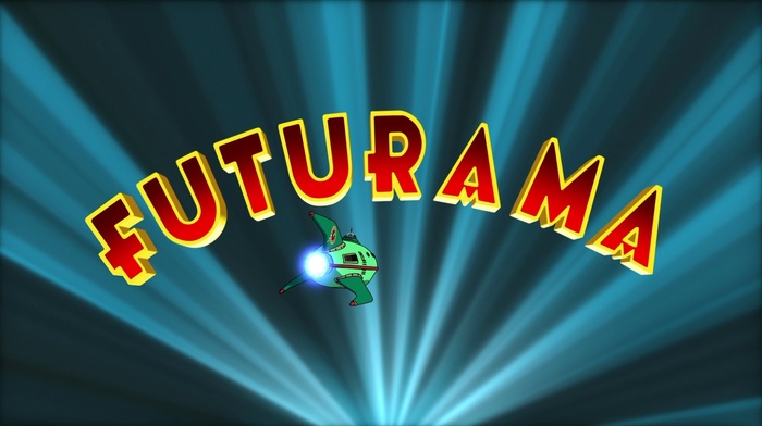 typography, spaceship, TV, Futurama