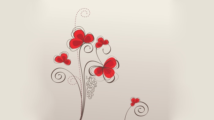 texture, background, flowers, patterns, red