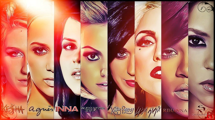 Lady Gaga, Shakira, Rihanna, Inna, Katy Perry, Kesha, Alexandra Stan