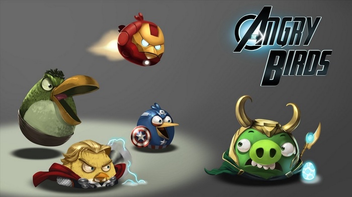 Thor, Iron Man, Hulk, The Avengers, Captain America, Angry Birds, loki