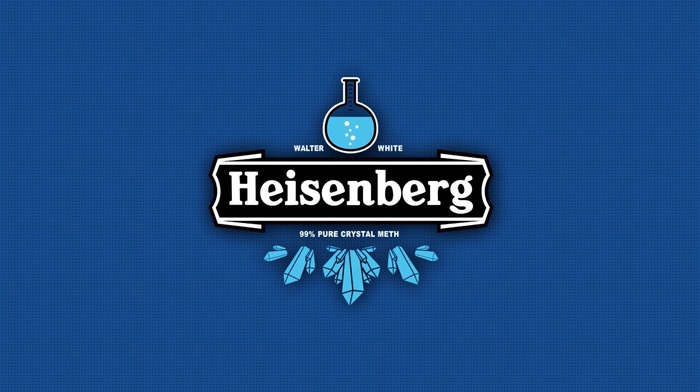 blue background, typography, blue, Heisenberg, Breaking Bad