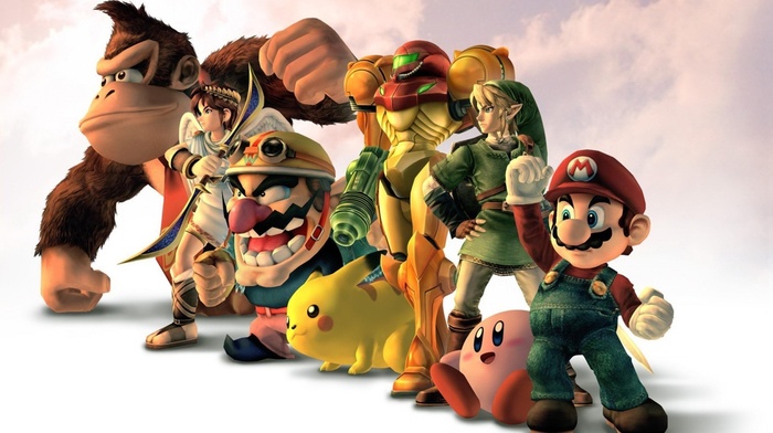 Super Mario, link, Samus Aran, Wario, Donkey Kong, Kirby, Pikachu, The Legend of Zelda, video games, metroid