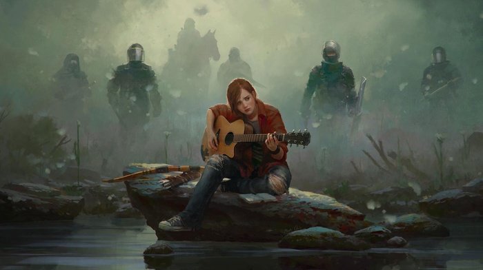 girl, guitar, artwork, The Last of Us