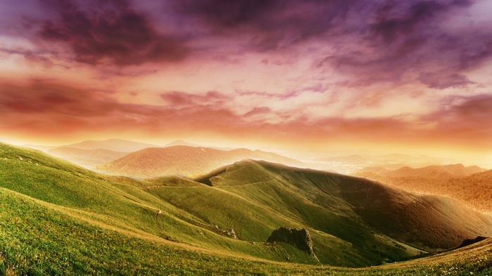 landscape, nature, sunset