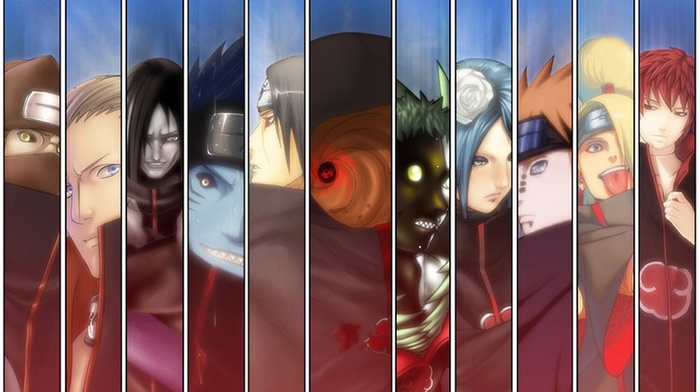 Konan, Naruto Shippuuden, Orochimaru, panels, Kakuzu, Deidara, Tobi, Sasori, Hidan, Uchiha Itachi, Hoshigaki Kisame, Pein, Zetsu