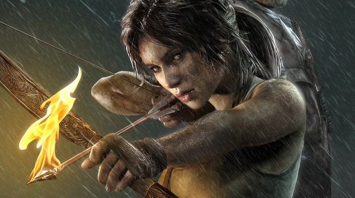girl, game, fire, Tomb Raider, Lara Croft, video games