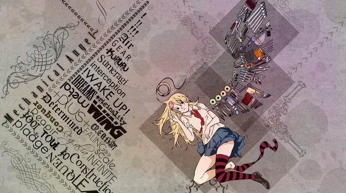 anime girls, typography, Air Gear