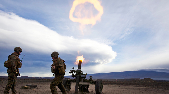 sky, field, gun