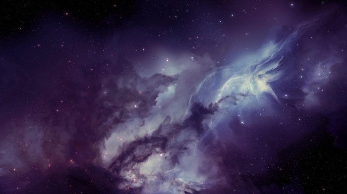 nebula, space art, space, purple