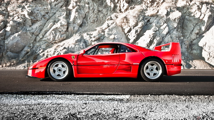 road, rocks, cars, ferrari