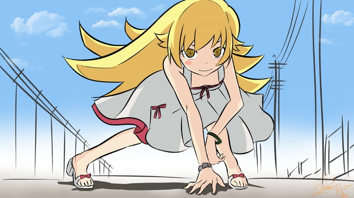 anime girls, Oshino Shinobu, anime, monogatari series