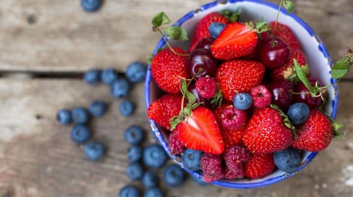delicious, fruits, berries, strawberry, food, plate