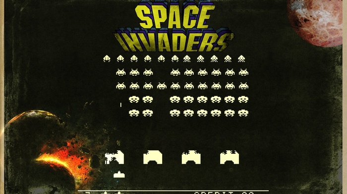 video games, retro games, space invaders