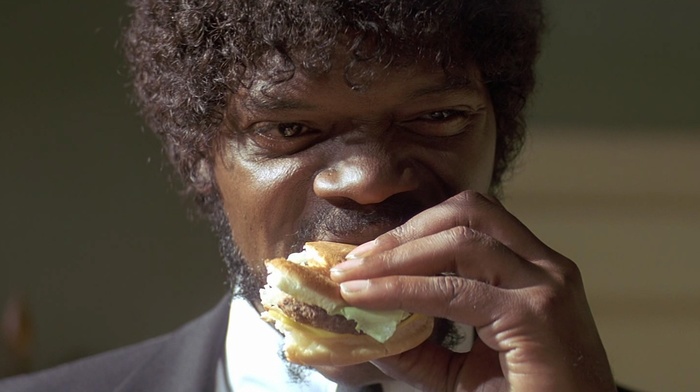 Pulp Fiction, burgers, eating, movies, samuel l. jackson