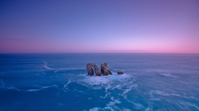 sea, stones, sky, rock, nature