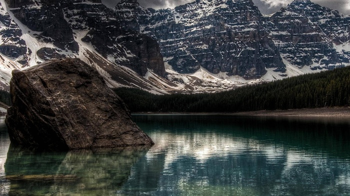 mountain, moraine lake, Canada, nature, lake