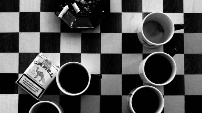 coffee, cigarettes