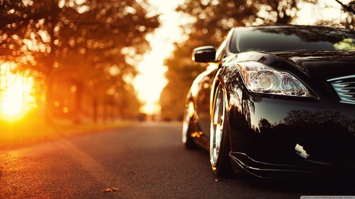 sunset, Lexus, car