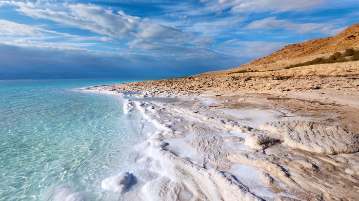 clouds, sea, sky, foam, nature