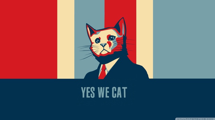 Hope posters, Barack Obama, humor, cat