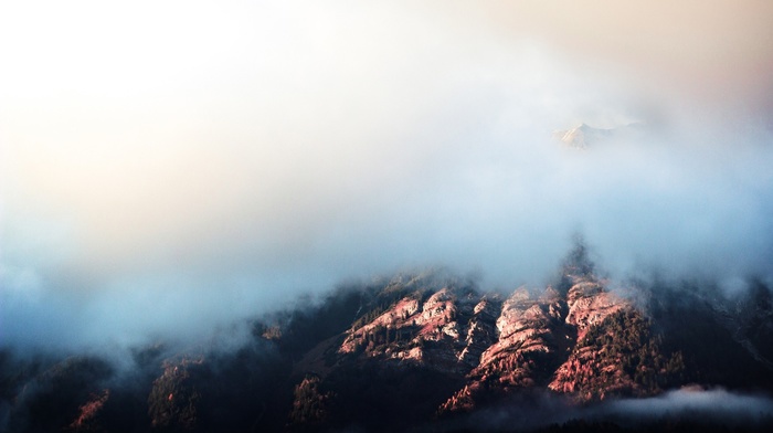 mountain, clouds, landscape