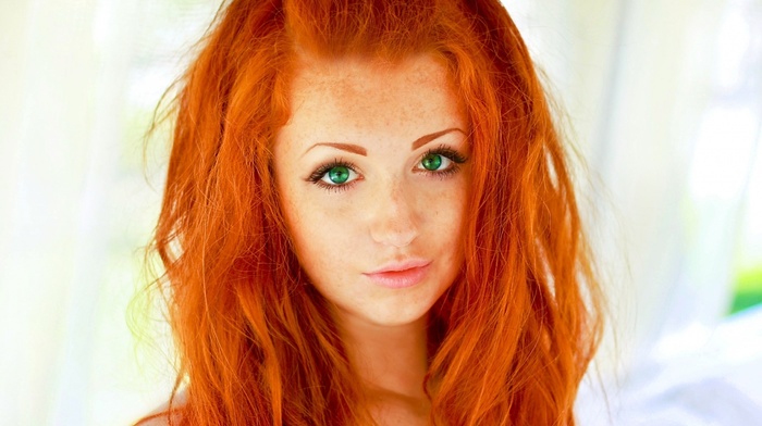girls, red hair, girl, eyes