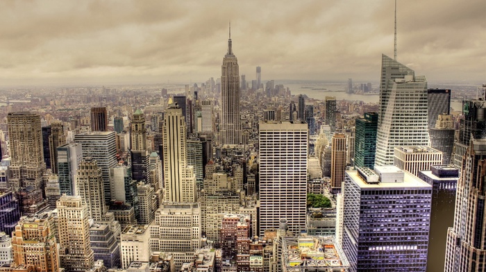 empire state building, USA, New York City, building, HDR, cityscape
