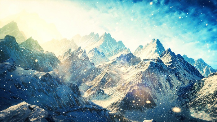 mountain, snow
