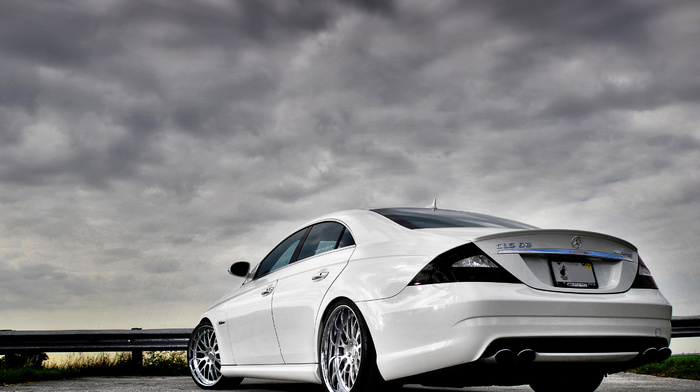 tuning, amg, cars, white, road