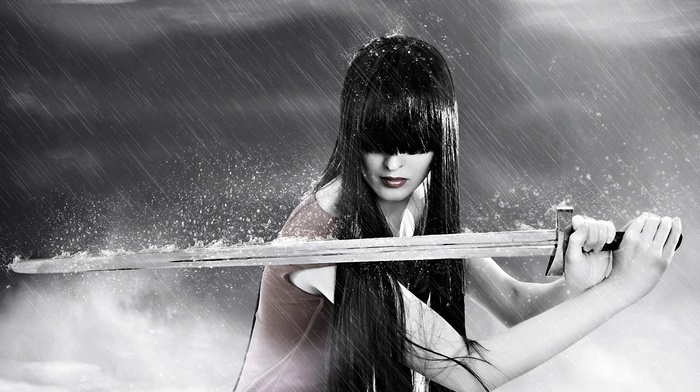 girl, sword