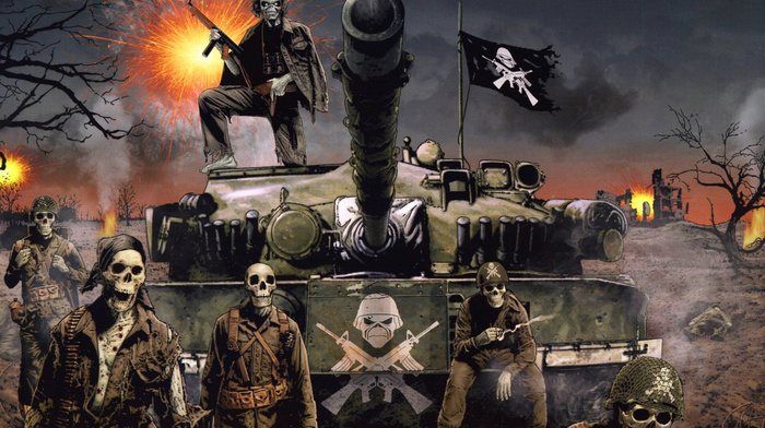 music, flag, war, tank
