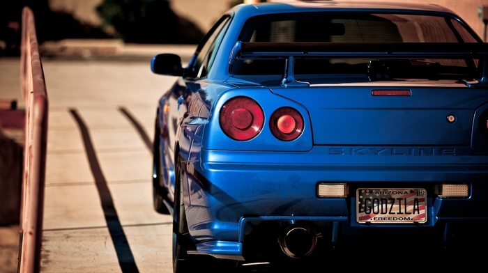 blue, Nissan, cars