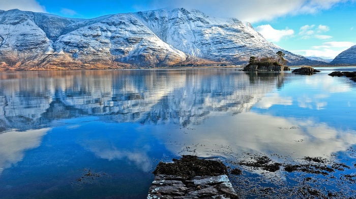 nature, lake, mountain, reflection, landscape