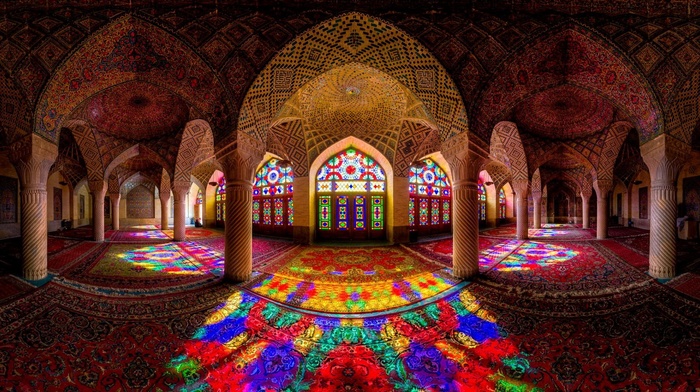 colorful, arch, detailed, Islamic architecture, architecture, Iran, interiors, mosques