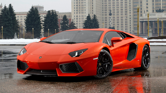 cars, orange, Lamborghini