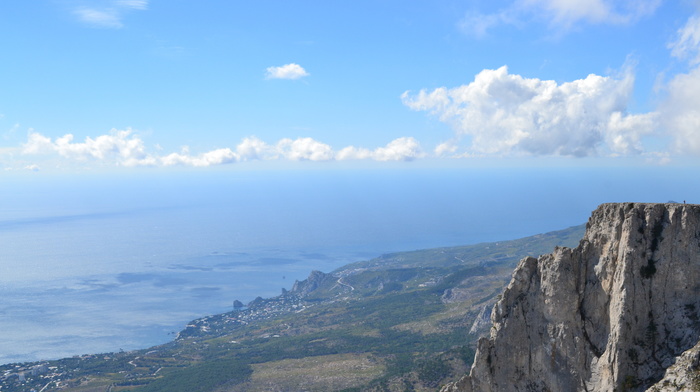 mountain, sea, nature