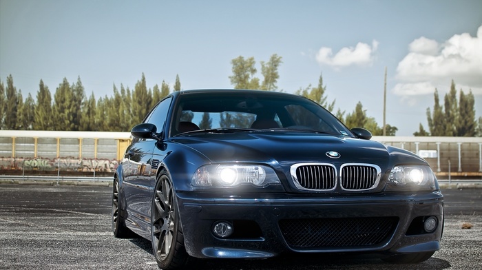 BMW, sky, tuning, headlights, blue, m3, cars, bmw